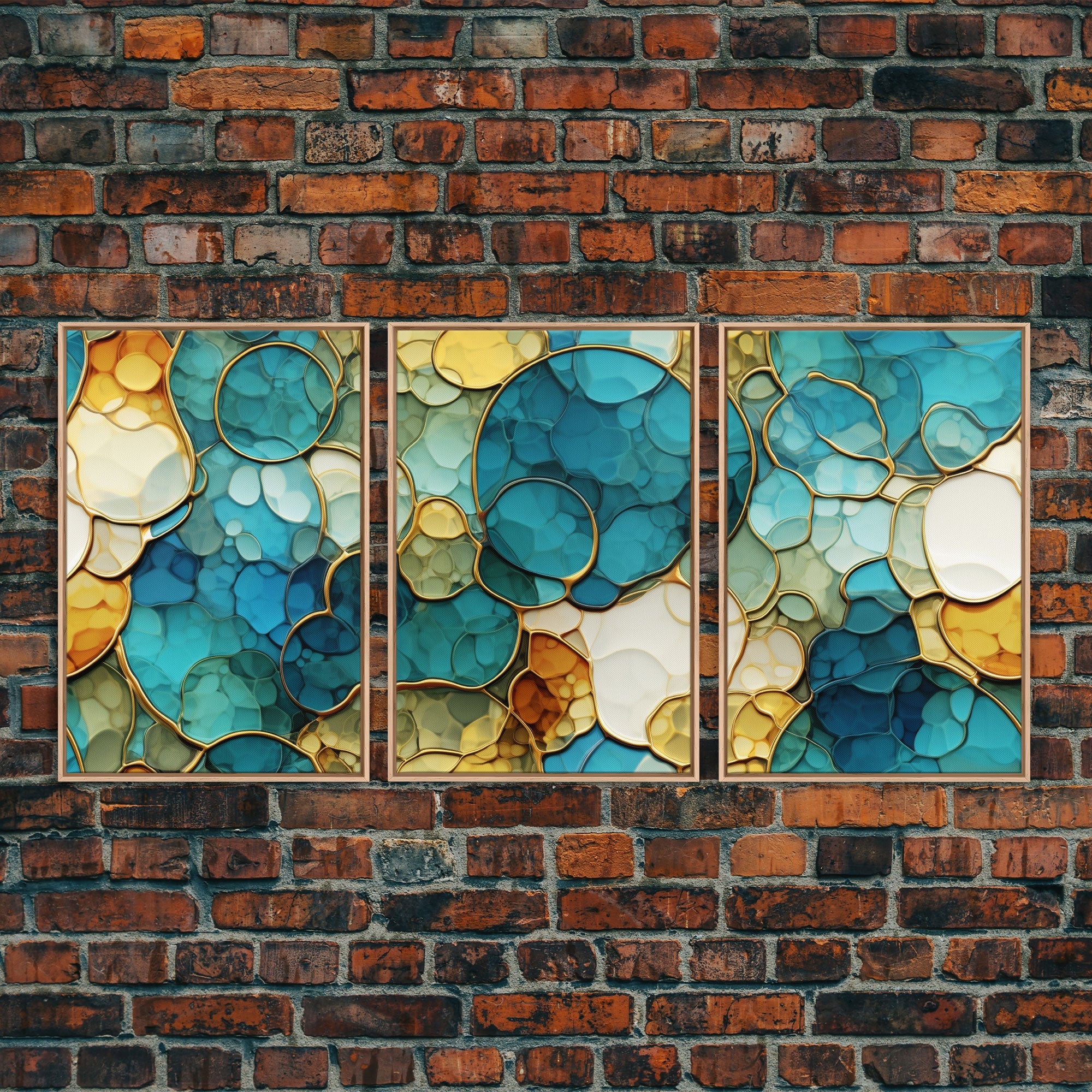Vibrant Abstract 3-Piece Canvas Wall Art – Above Bed Decor | NuevArt