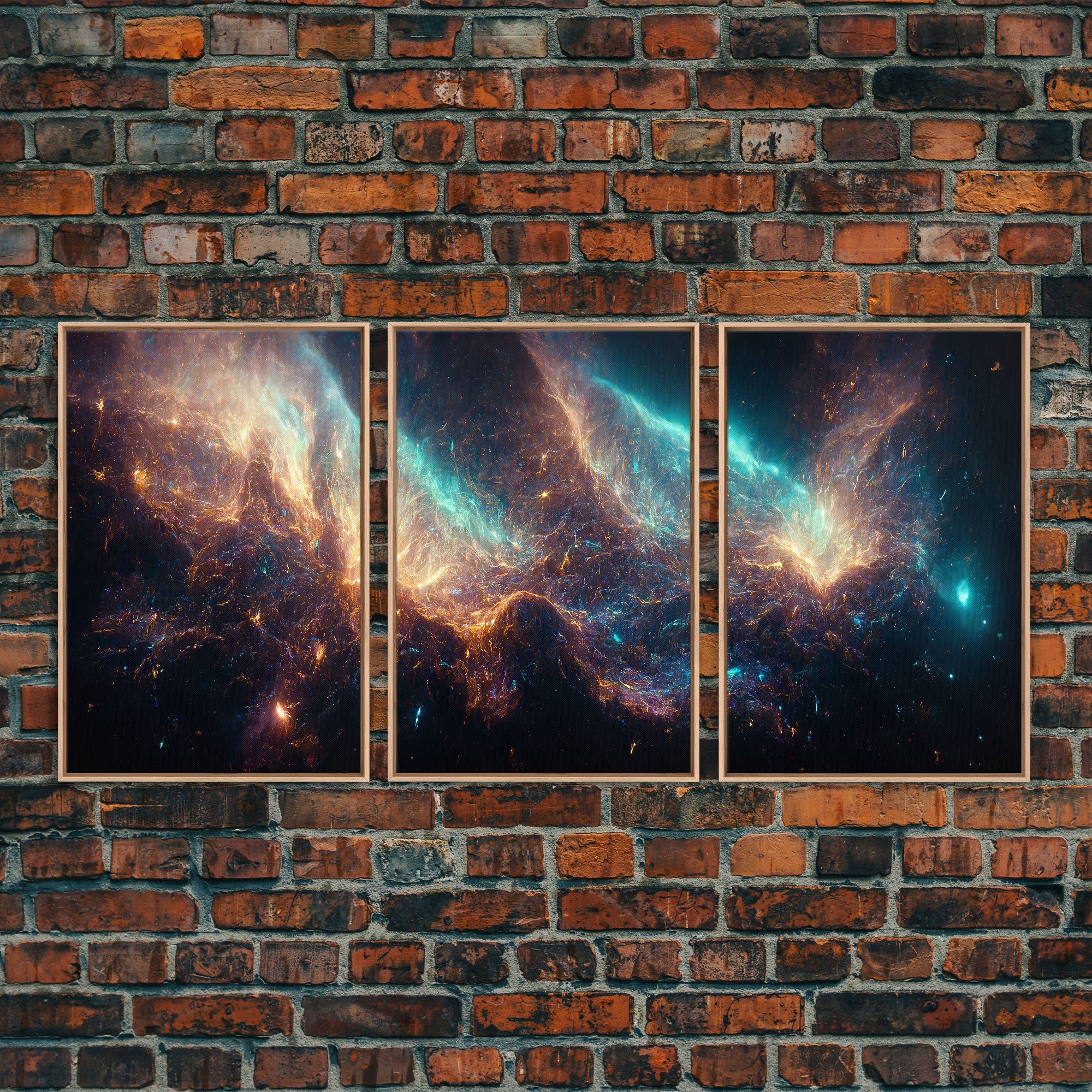 Galaxy of Stars – Sci-Fi String Theory 3-Piece Canvas Wall Art | NuevArt