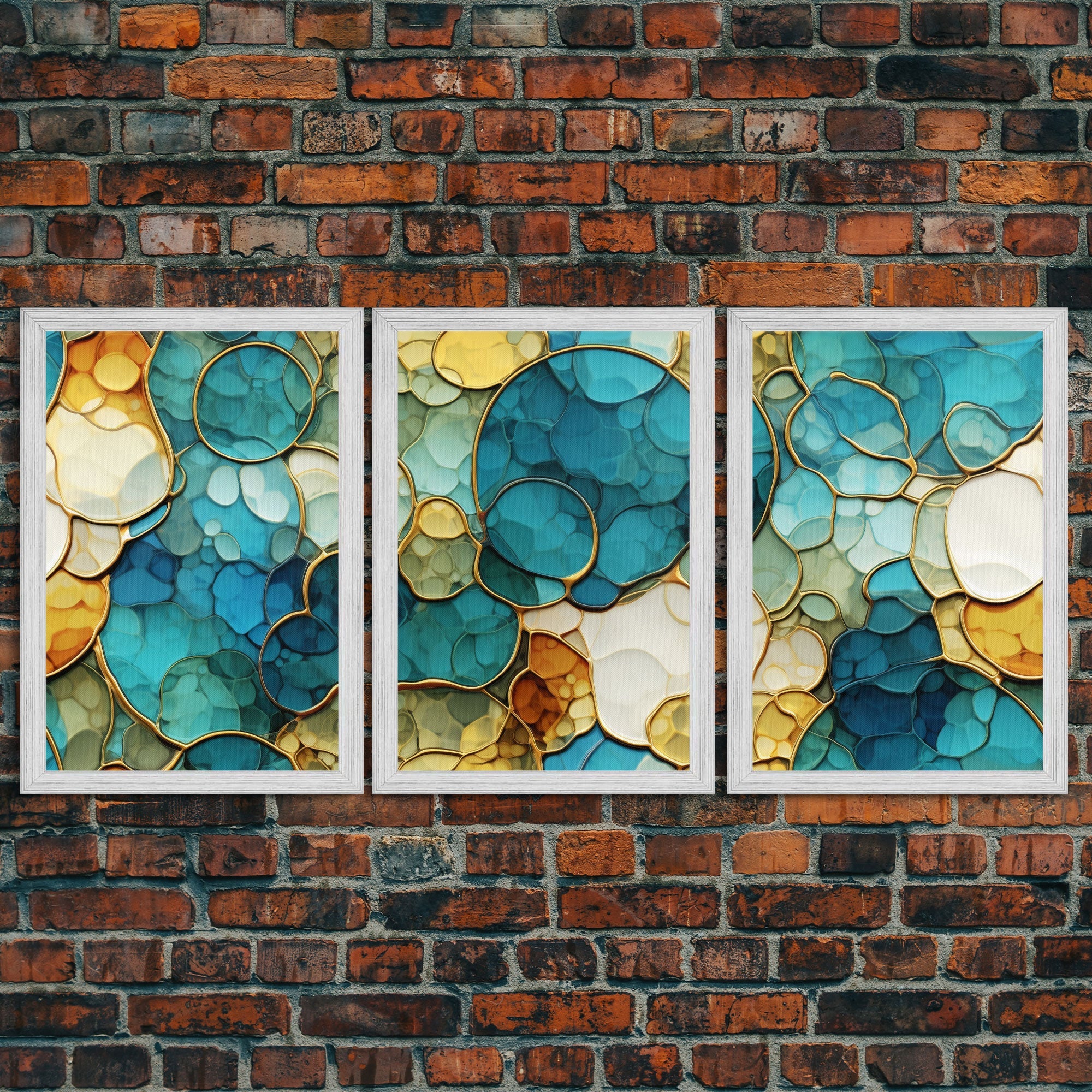 Vibrant Abstract 3-Piece Canvas Wall Art – Above Bed Decor | NuevArt