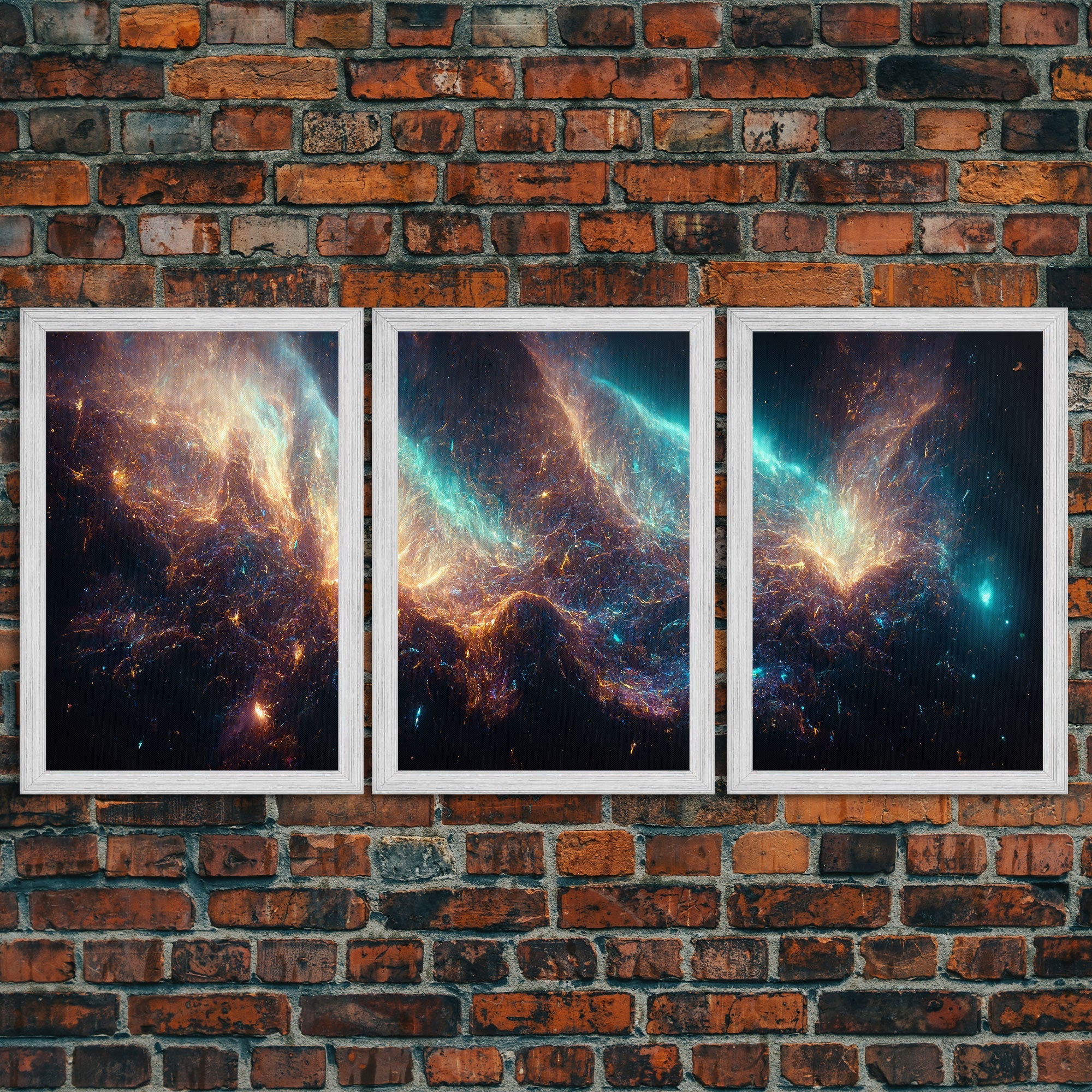 Galaxy of Stars – Sci-Fi String Theory 3-Piece Canvas Wall Art | NuevArt