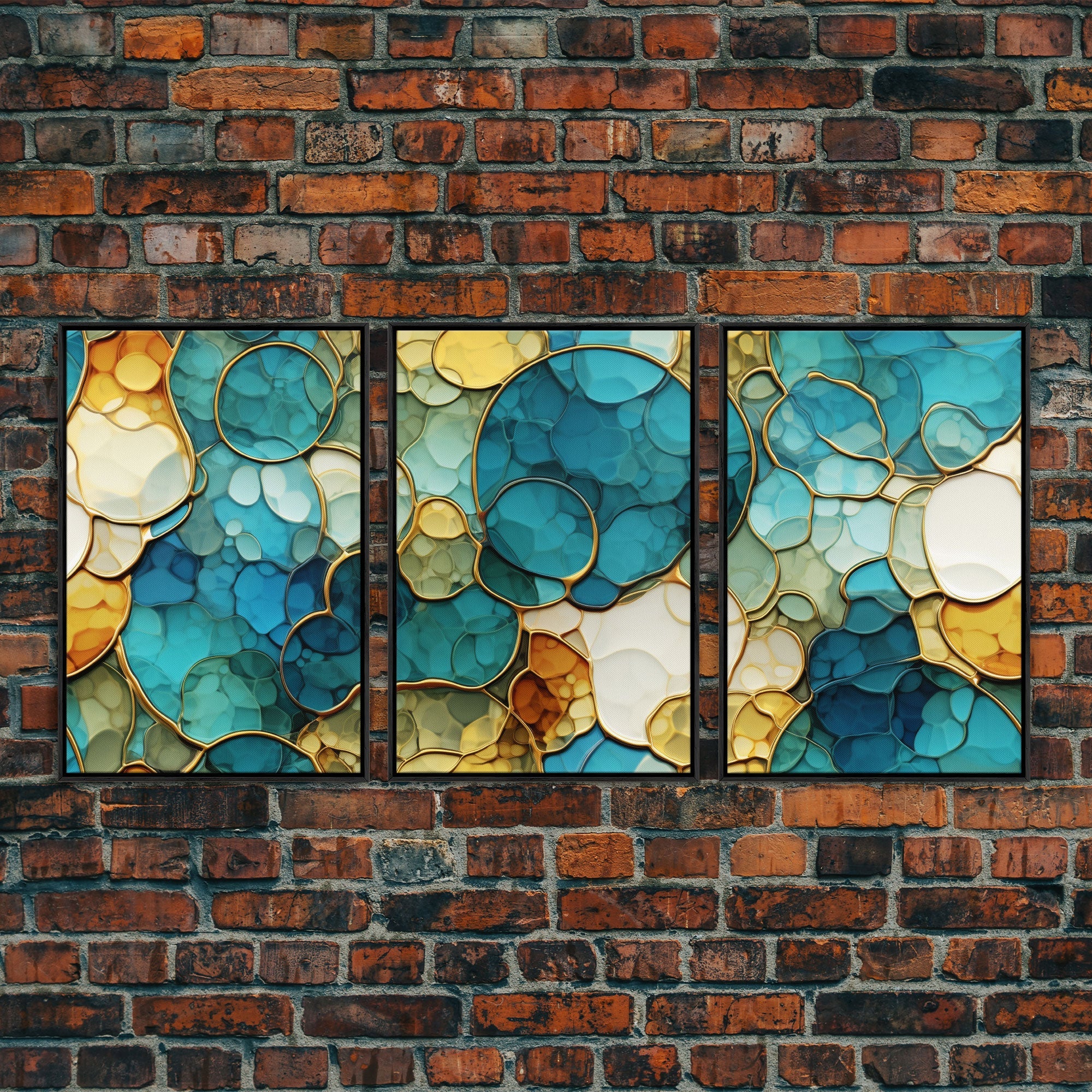 Vibrant Abstract 3-Piece Canvas Wall Art – Above Bed Decor | NuevArt
