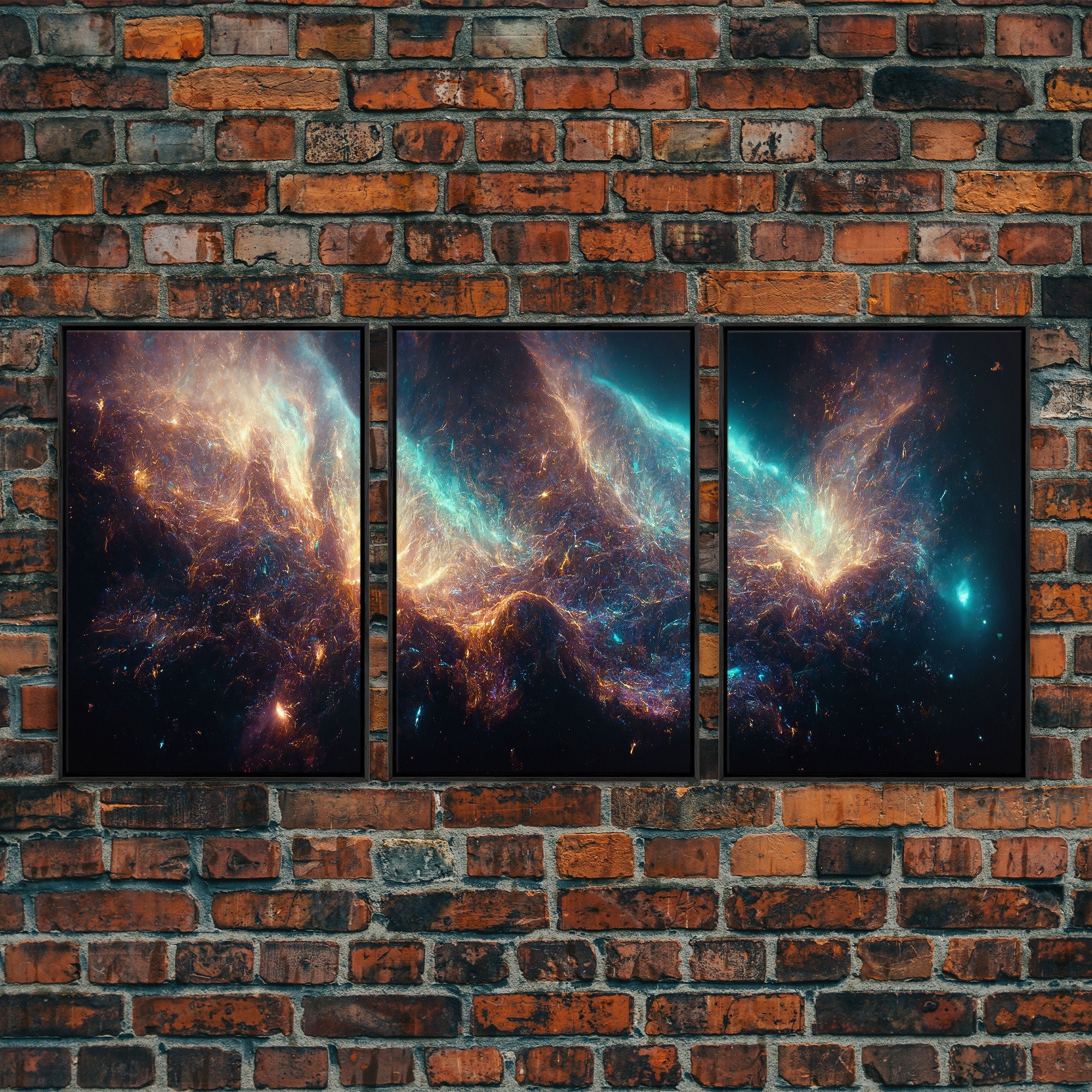 Galaxy of Stars – Sci-Fi String Theory 3-Piece Canvas Wall Art | NuevArt