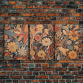 Midcentury Modern Floral Botanical Prints – 3-Piece Canvas Wall Art | NuevArt