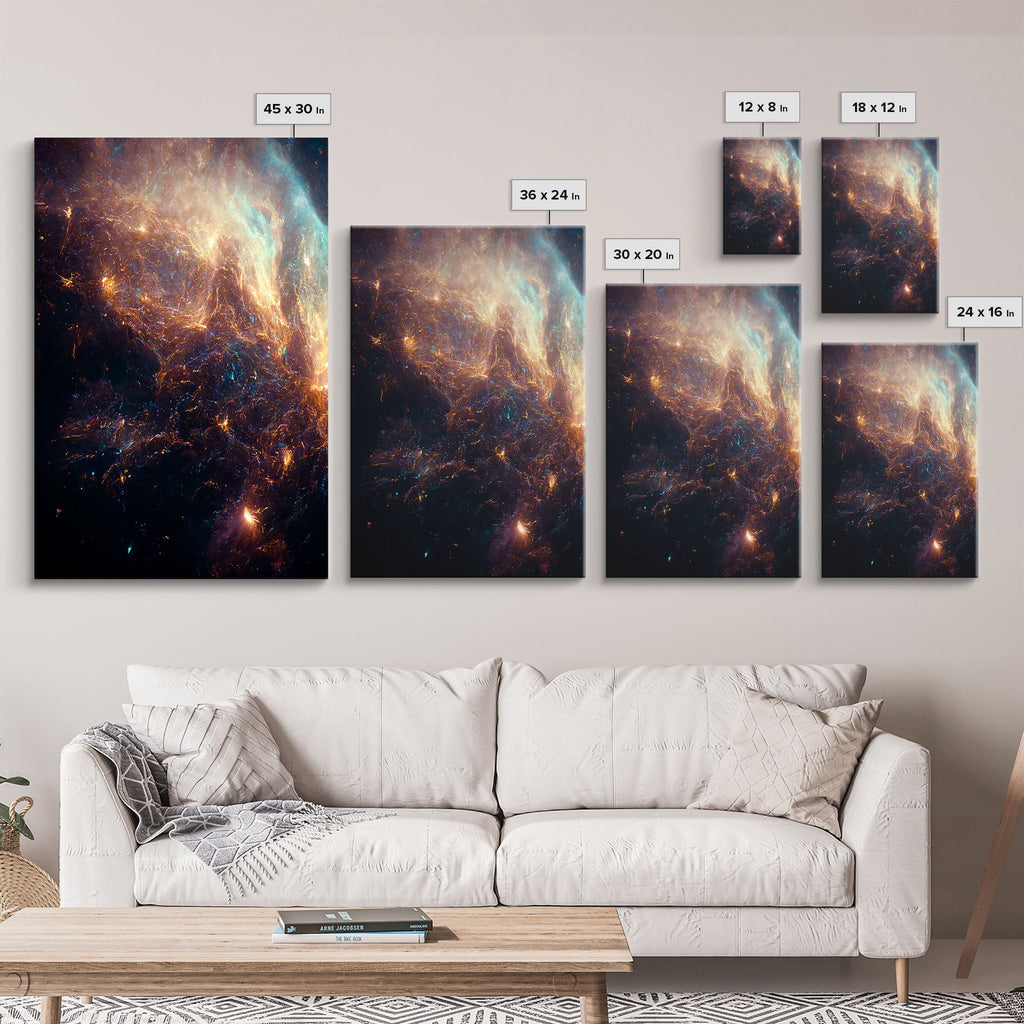 Galaxy of Stars – Sci-Fi String Theory 3-Piece Canvas Wall Art | NuevArt