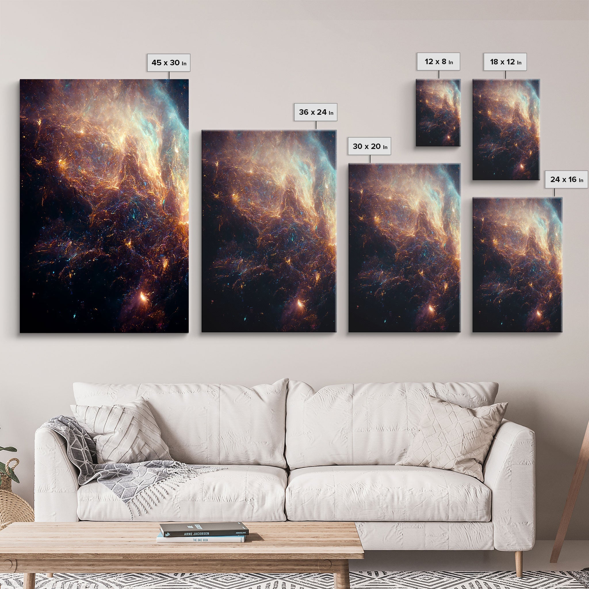 Galaxy of Stars – Sci-Fi String Theory 3-Piece Canvas Wall Art | NuevArt