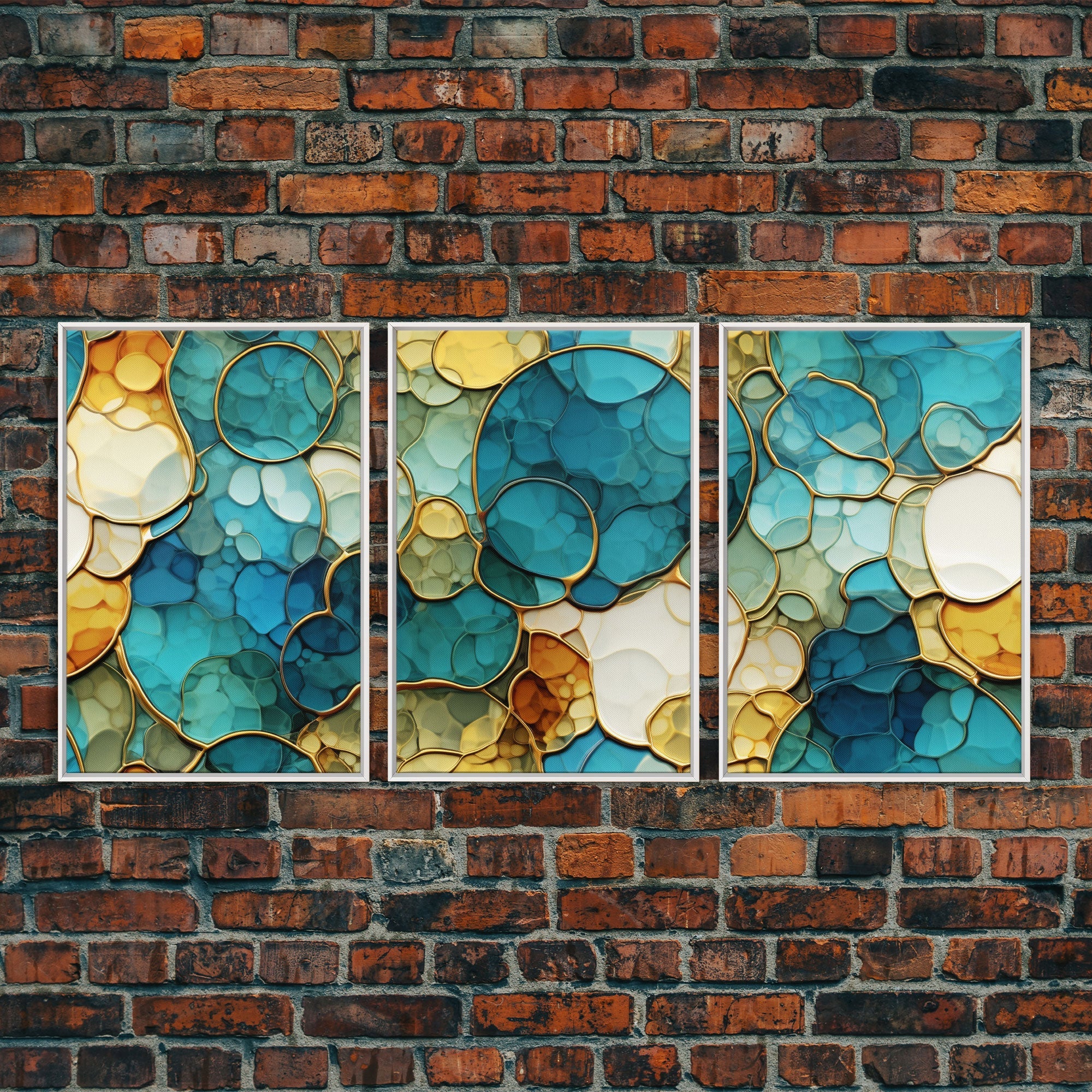 Vibrant Abstract 3-Piece Canvas Wall Art – Above Bed Decor | NuevArt