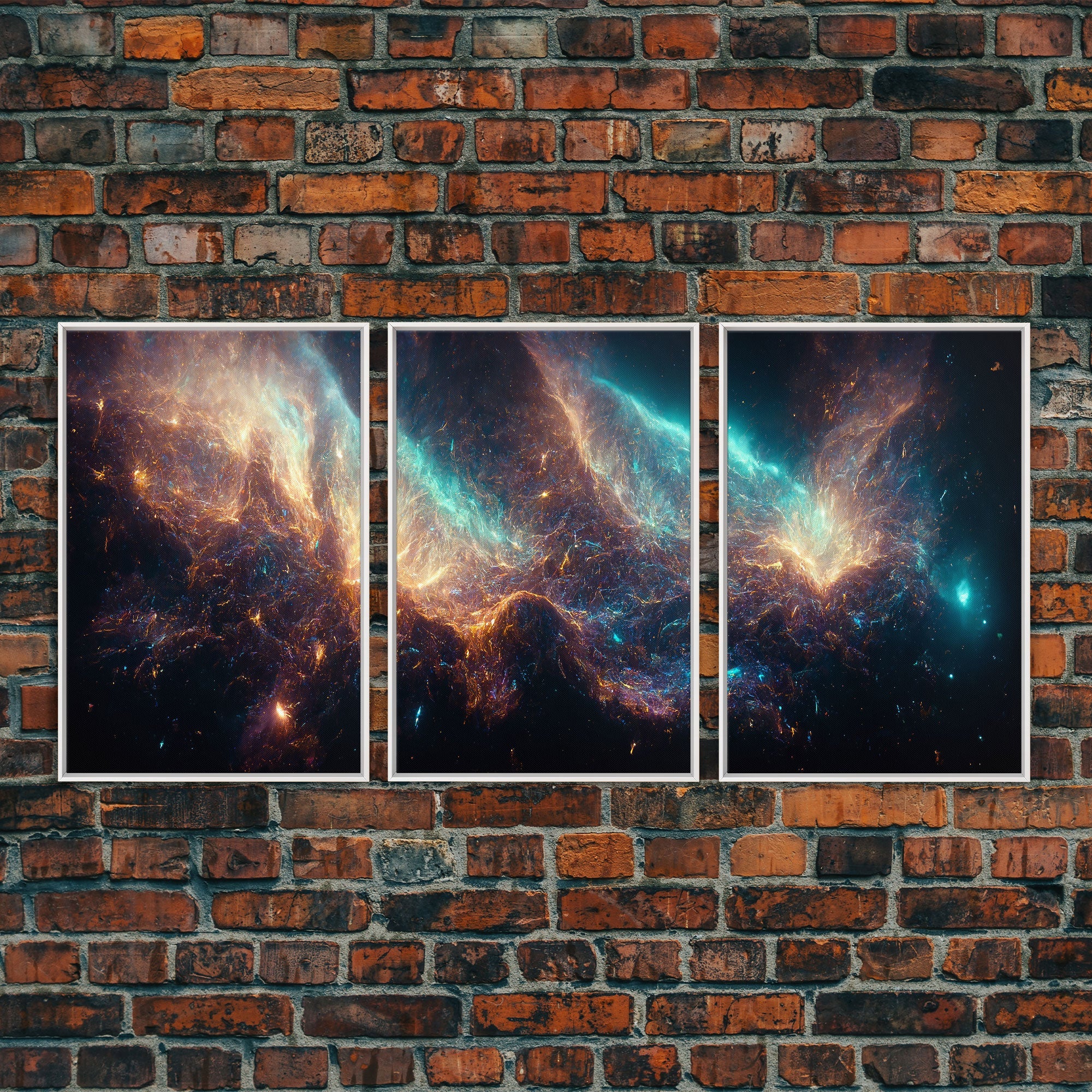 Galaxy of Stars – Sci-Fi String Theory 3-Piece Canvas Wall Art | NuevArt