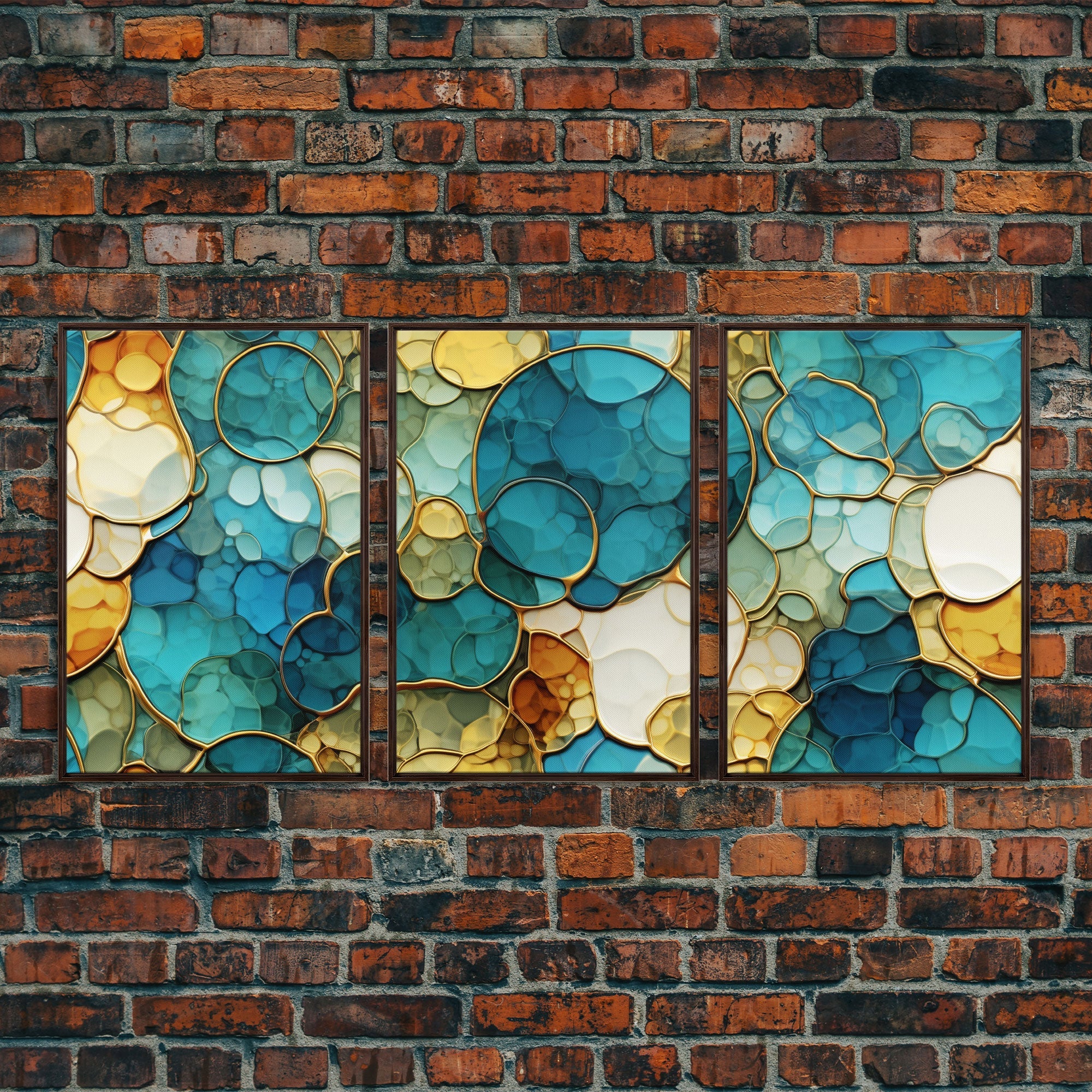 Vibrant Abstract 3-Piece Canvas Wall Art – Above Bed Decor | NuevArt