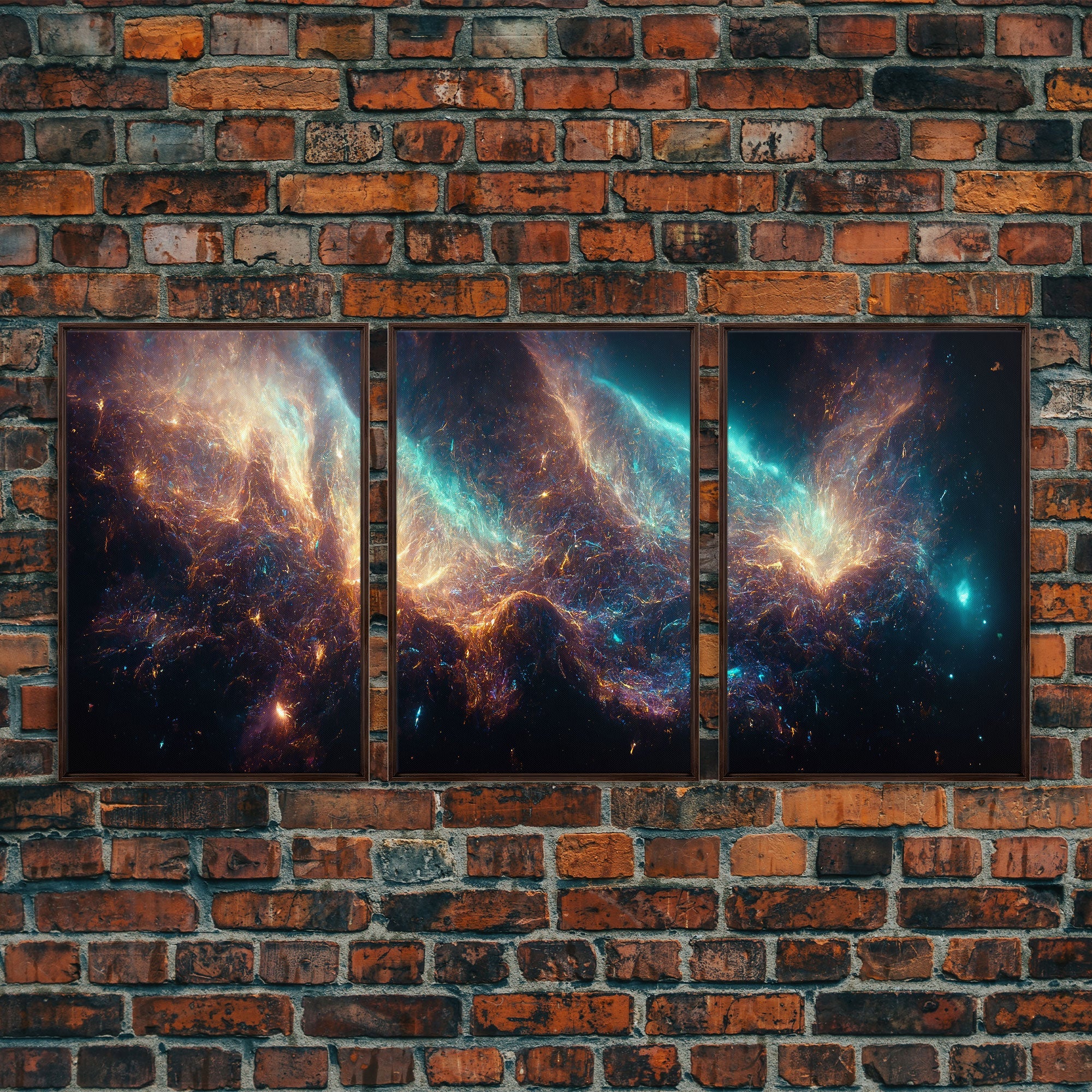 Galaxy of Stars – Sci-Fi String Theory 3-Piece Canvas Wall Art | NuevArt