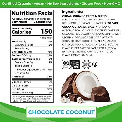 Orgain Organic Vegan Protein Powder | Creamy Chocolate Fudge | 2.03 lb
