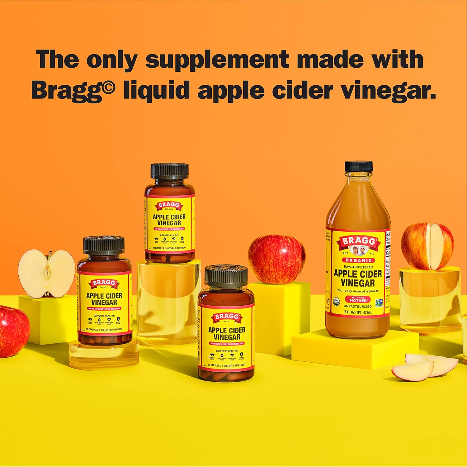 Bragg Apple Cider Vinegar Capsules with Vitamin D3 & Zinc