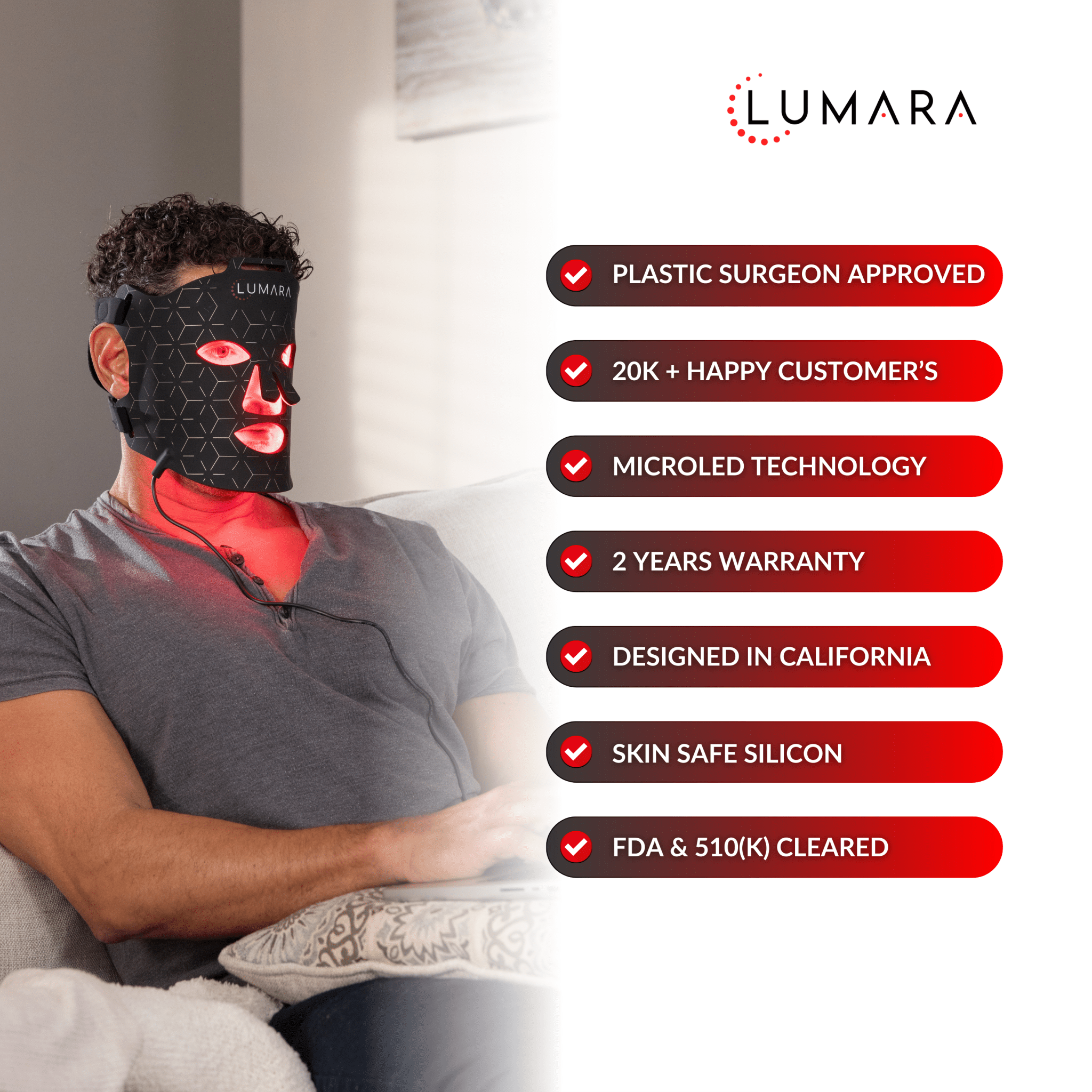 VISO Red Light Therapy Mask | 470 Micro-LEDs | FDA Certified