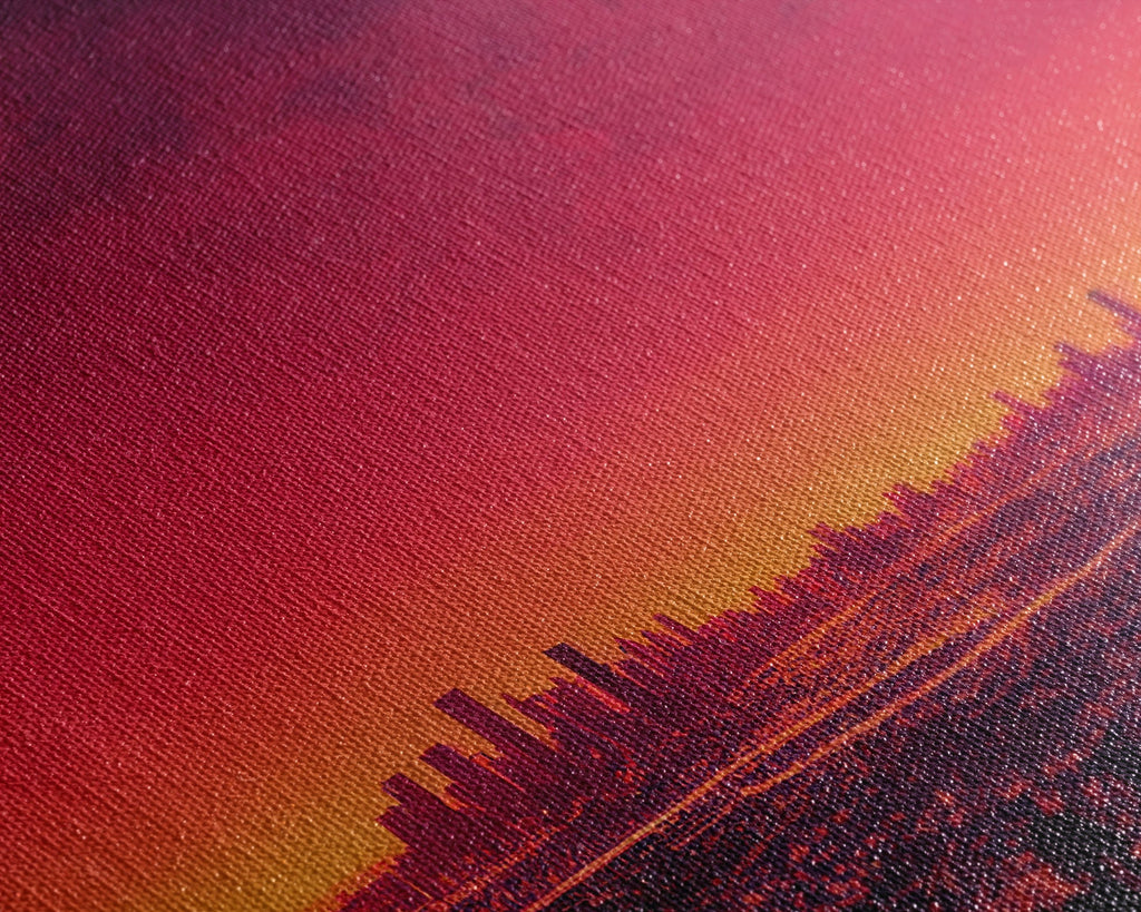 Los Angeles on Fire – Abstract City Skyline 3-Piece Canvas Wall Art | NuevArt