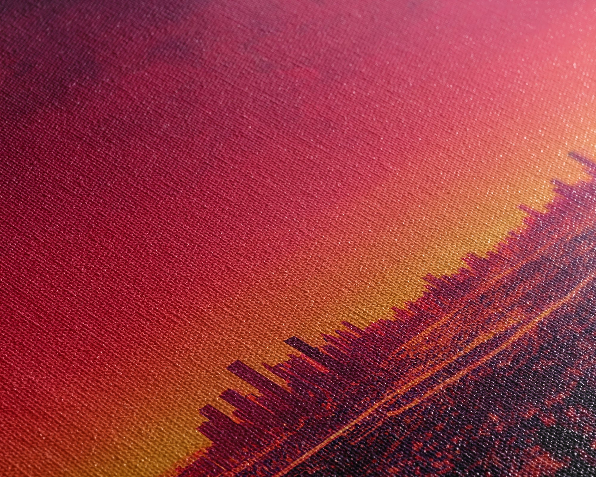 Los Angeles on Fire – Abstract City Skyline 3-Piece Canvas Wall Art | NuevArt