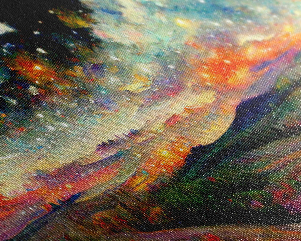 Colorful Night Starry Sky Landscape – 3-Piece Canvas Wall Art | NuevArt