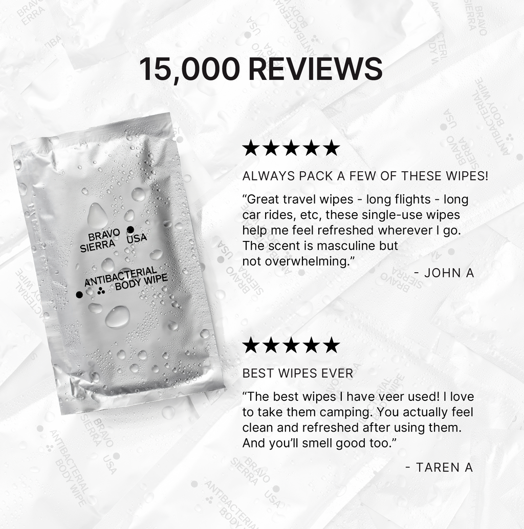 Bravo Sierra Antibacterial Body Wipes – 10-Pack Head-to-Toe Cleansing