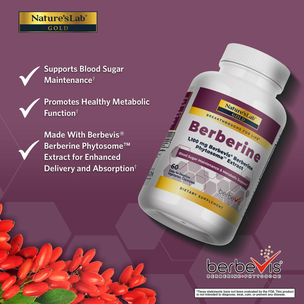 Nature's Lab Berbevis® Berberine Phytosome™ | 9.6x Absorption | 60 Capsules