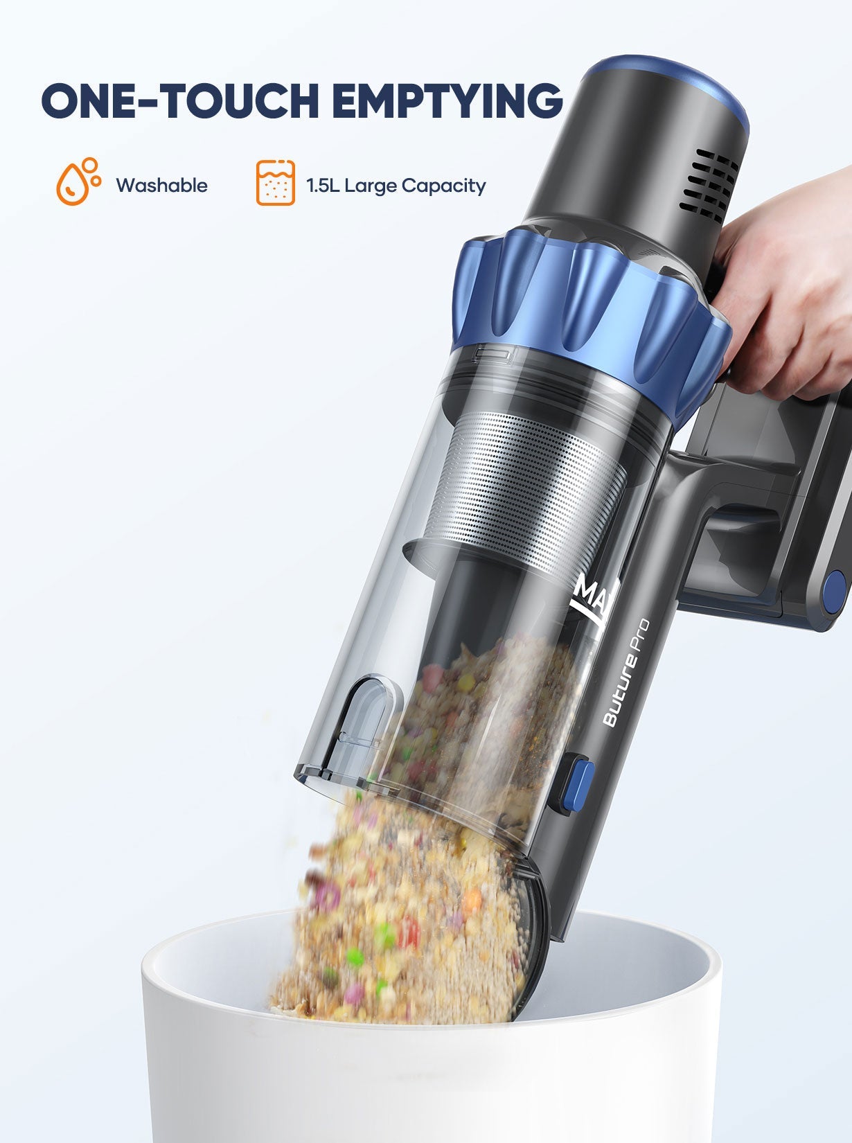 Buture BP10 Cordless Vacuum | 450W 38KPA Hardwood Floor Vacuum