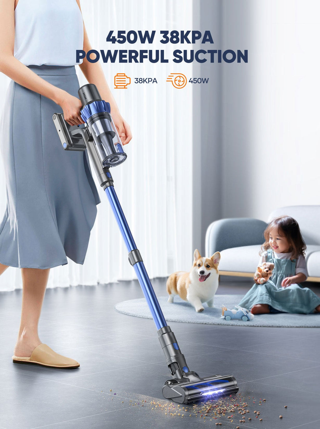 Buture BP10 Cordless Vacuum | 450W 38KPA Hardwood Floor Vacuum
