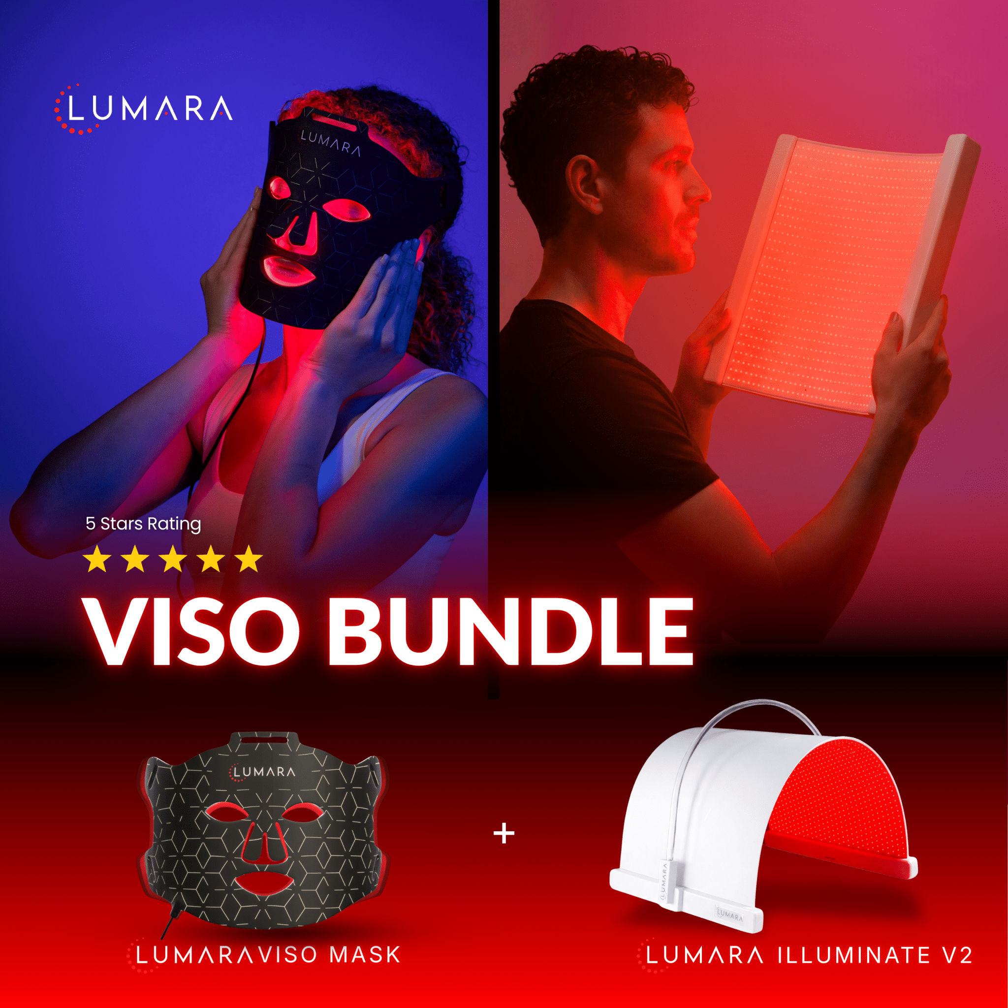 VISO Red Light Therapy Mask | 470 Micro-LEDs | FDA Certified