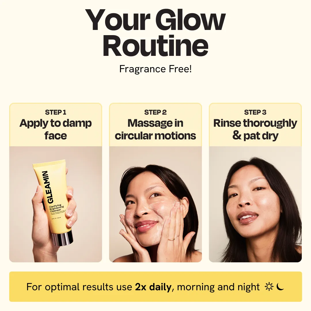 Gleamin Clarifying Brightening Cleanser – BHA + AHA + Vitamin C
