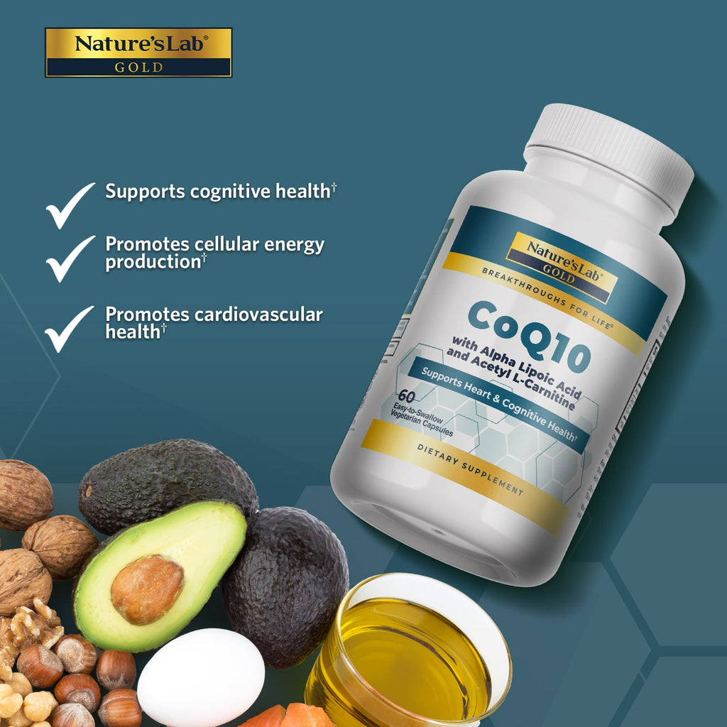 Nature's Lab CoQ10 + Alpha Lipoic Acid + Acetyl L-Carnitine | 60 Capsules