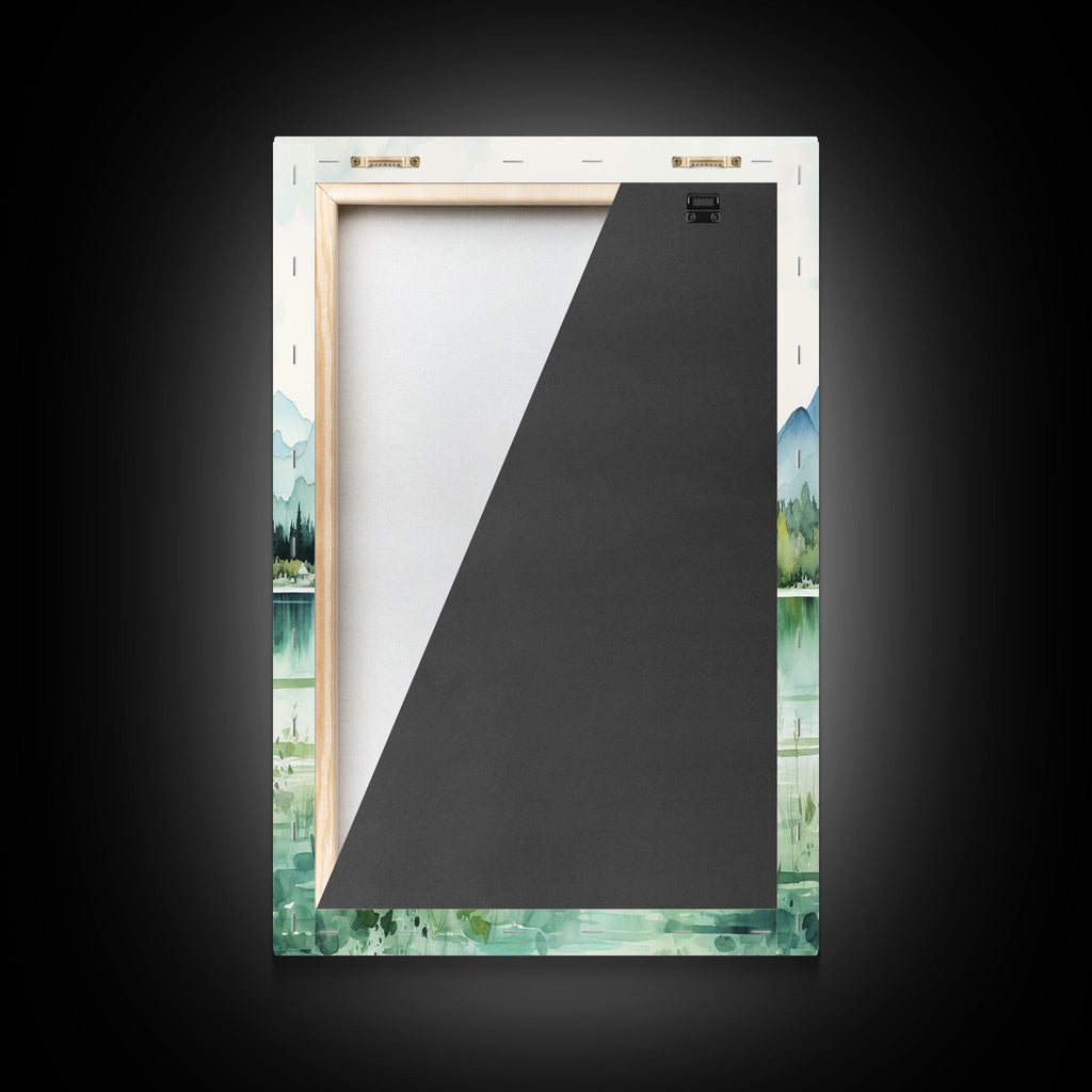 Mint Green Forest Mountain Landscape – 3-Piece Canvas Wall Art | NuevArt