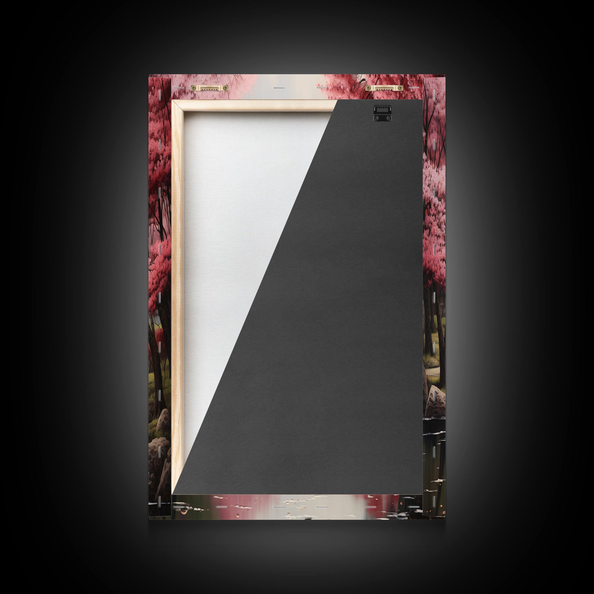 Japanese Cherry Blossom Landscape – 3-Piece Canvas Wall Art | NuevArt