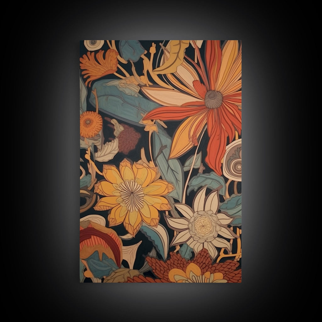 Midcentury Modern Floral Botanical Prints – 3-Piece Canvas Wall Art | NuevArt