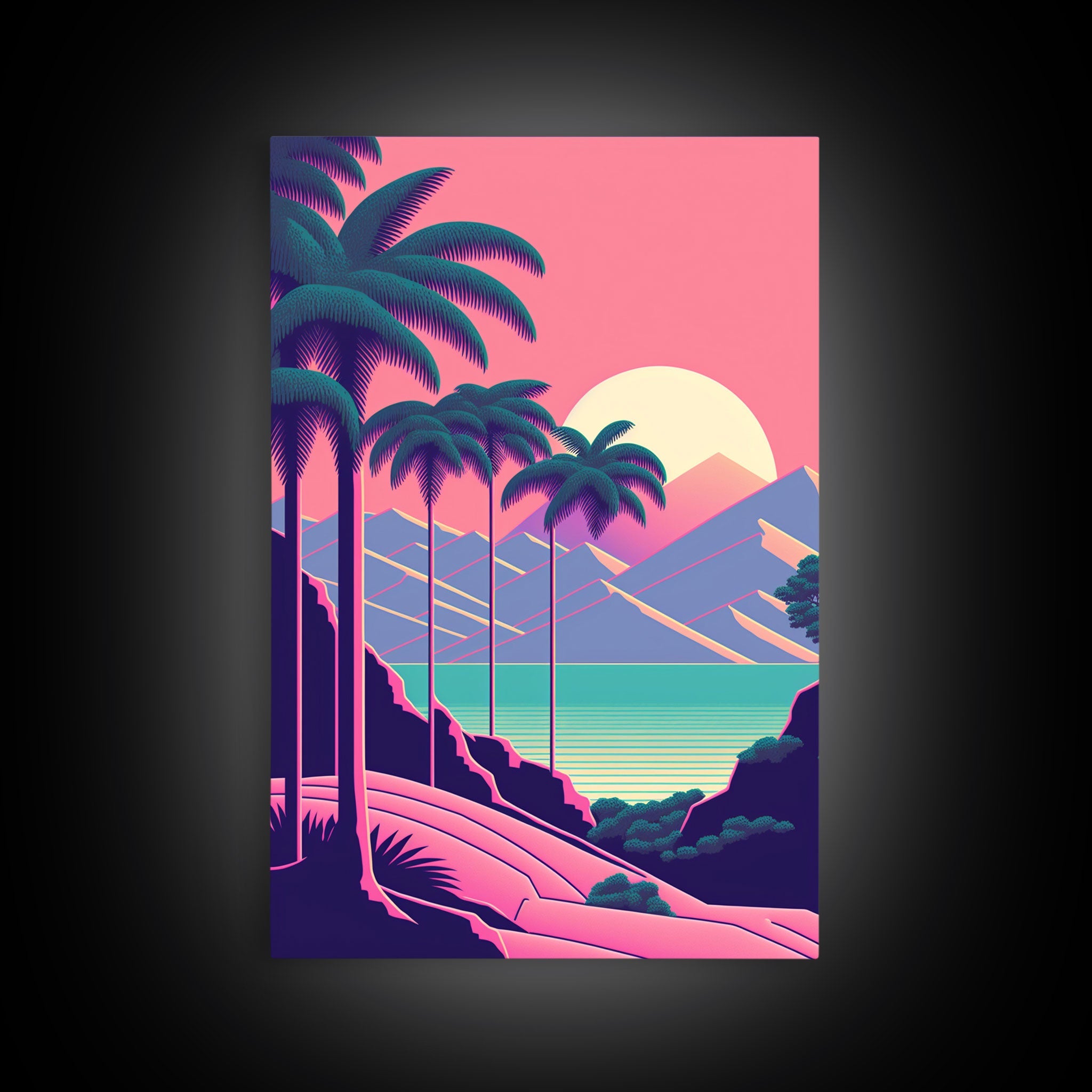 Retro 80s Synthwave Vaporwave – 3-Panel Canvas Wall Art | NuevArt