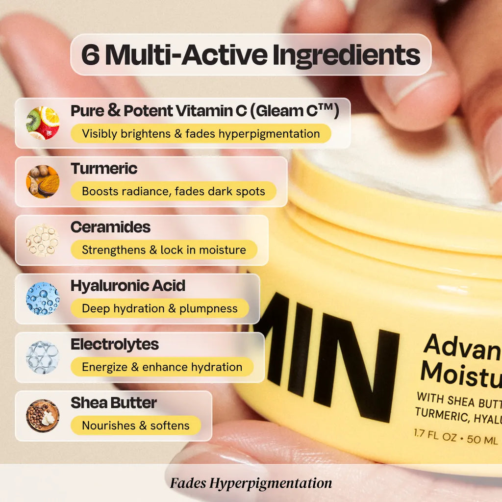 Gleamin Advanced Brightening Moisturizer – Vitamin C + Ceramides