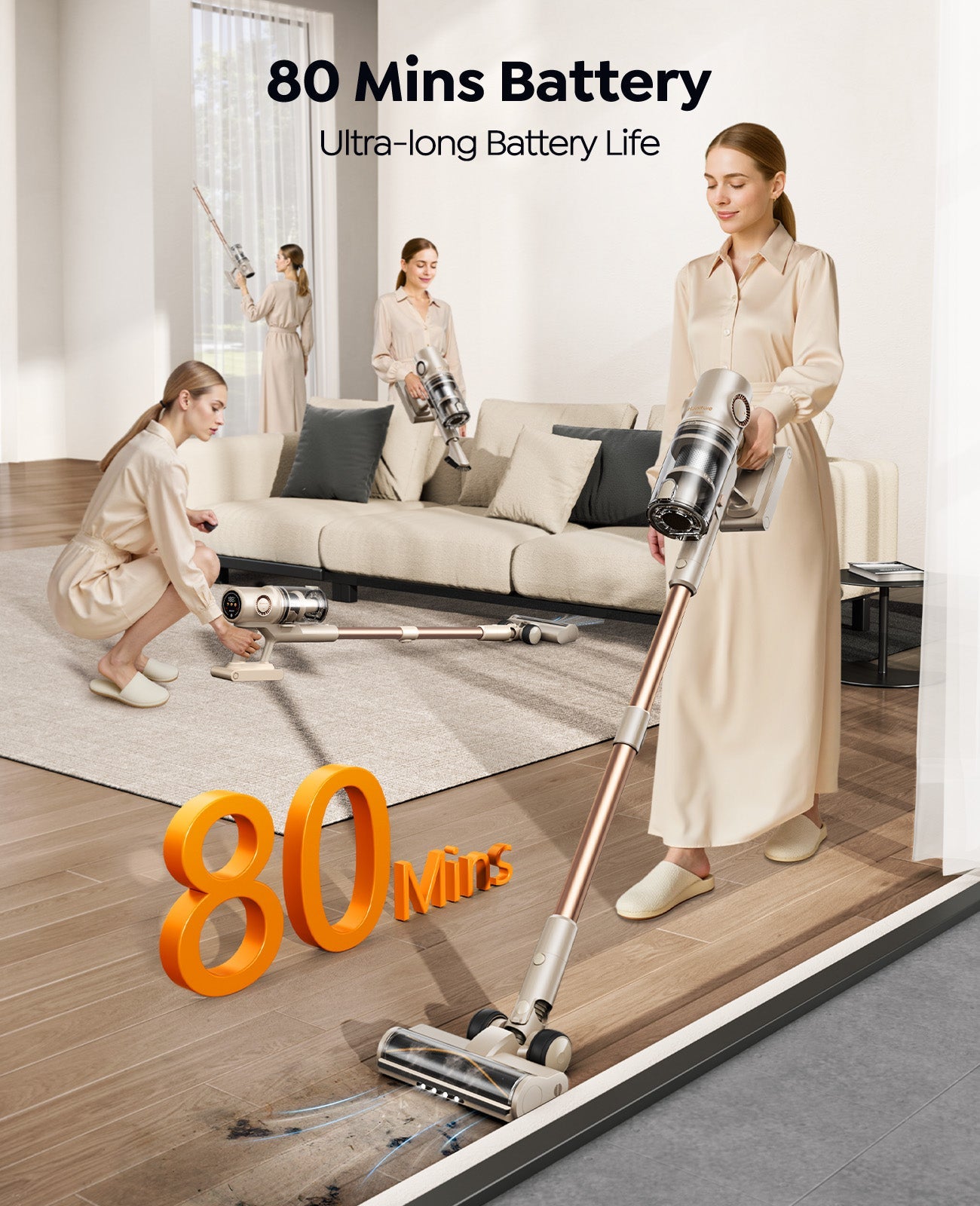 Honiture P7 Pro Cordless Stick Vacuum | 50KPA 600W 80-Min Runtime