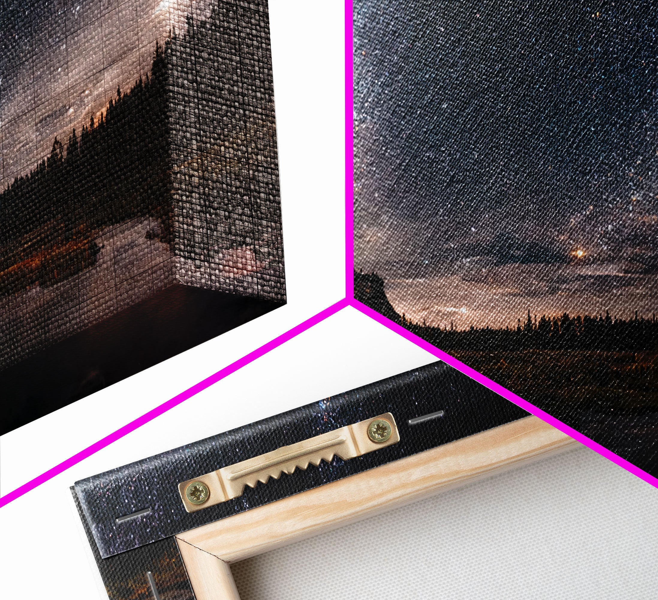 Starry Night Sky Over Montana – 3-Piece Canvas Wall Art | NuevArt