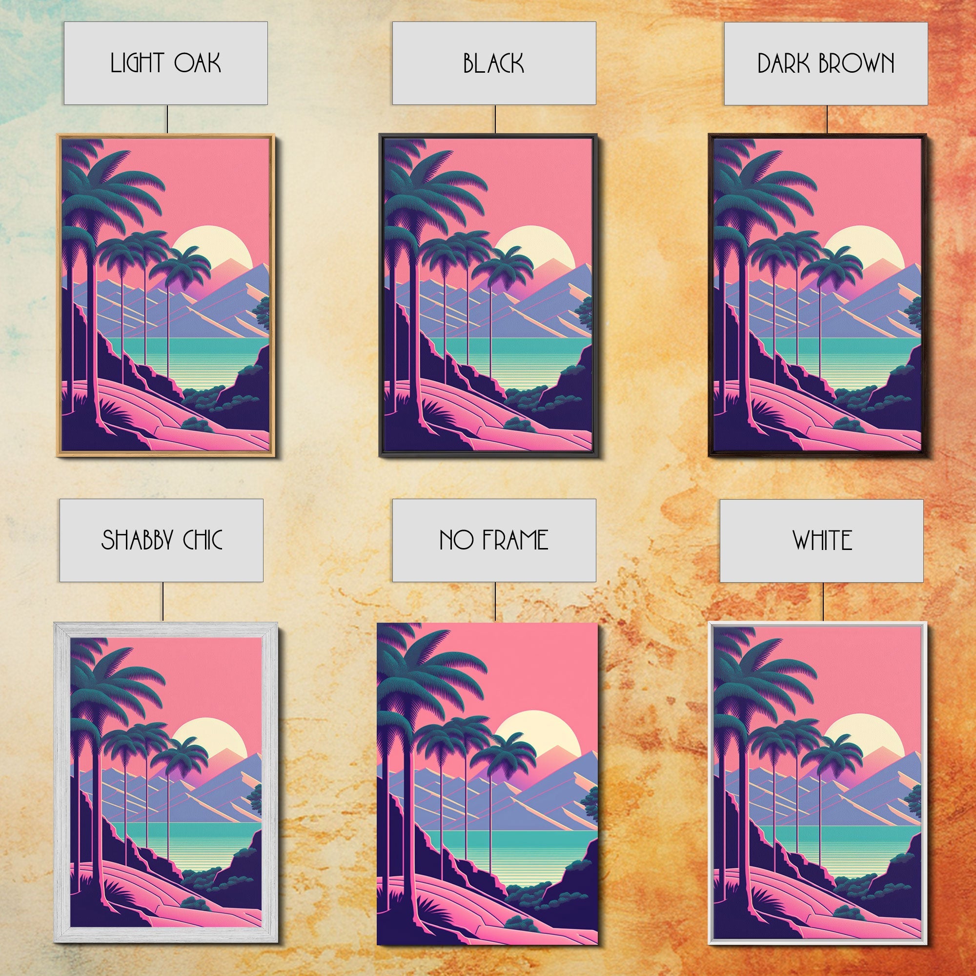 Retro 80s Synthwave Vaporwave – 3-Panel Canvas Wall Art | NuevArt