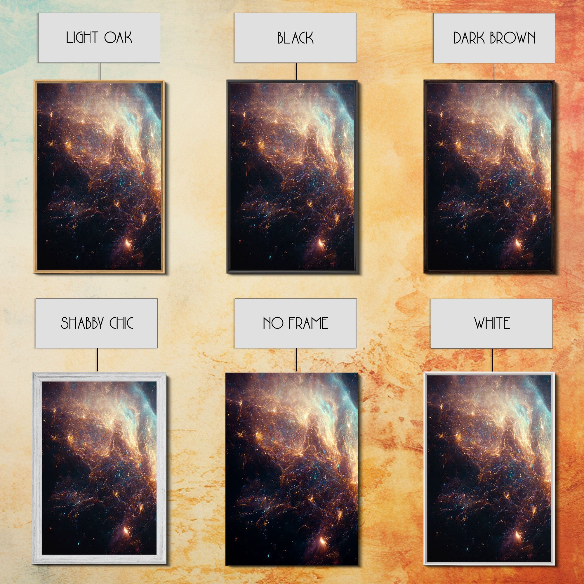 Galaxy of Stars – Sci-Fi String Theory 3-Piece Canvas Wall Art | NuevArt