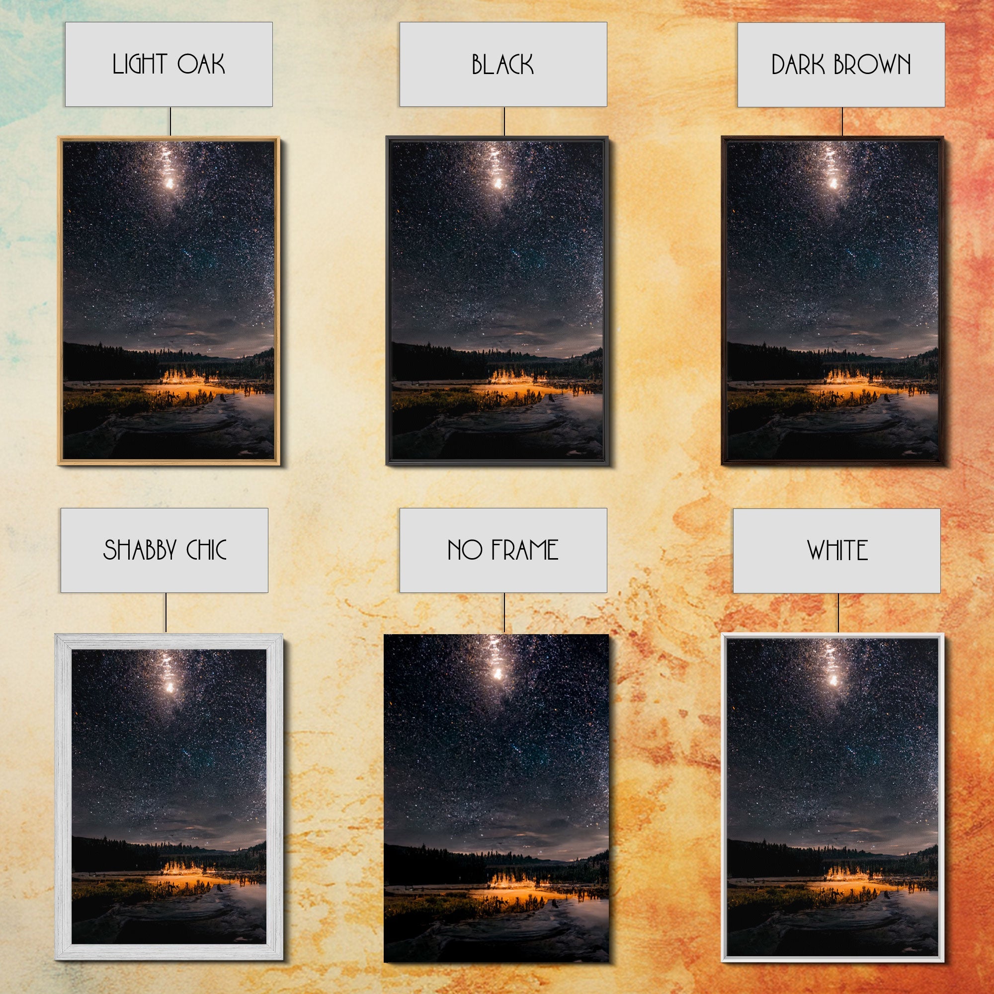 Starry Night Sky Over Montana – 3-Piece Canvas Wall Art | NuevArt