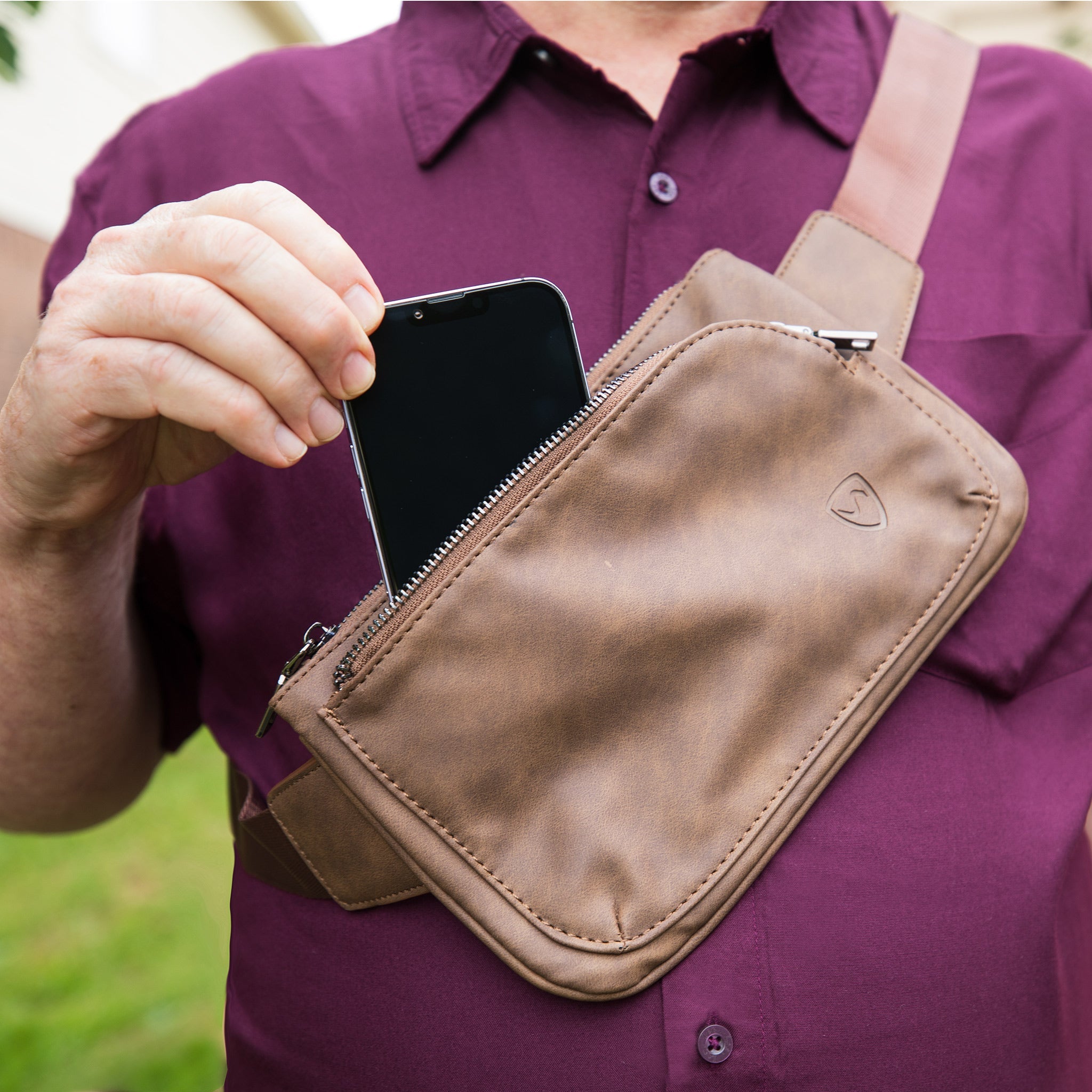 SYB EMF Protection Fanny Pack – Metro Vegan Leather | Shield Your Body