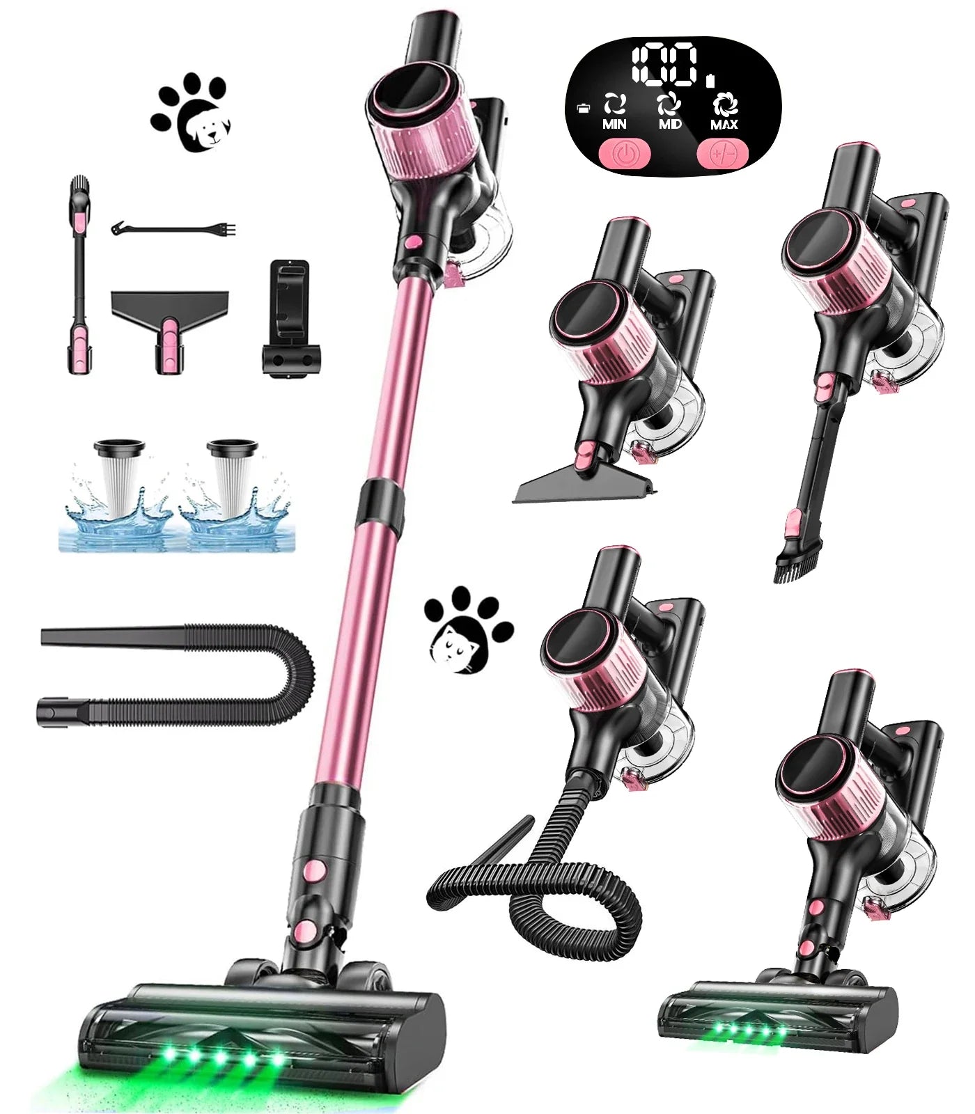 SuXiangVAC 55KPA Cordless Vacuum Cleaner | 10-in-1 | Pet Hair & Hard Floor