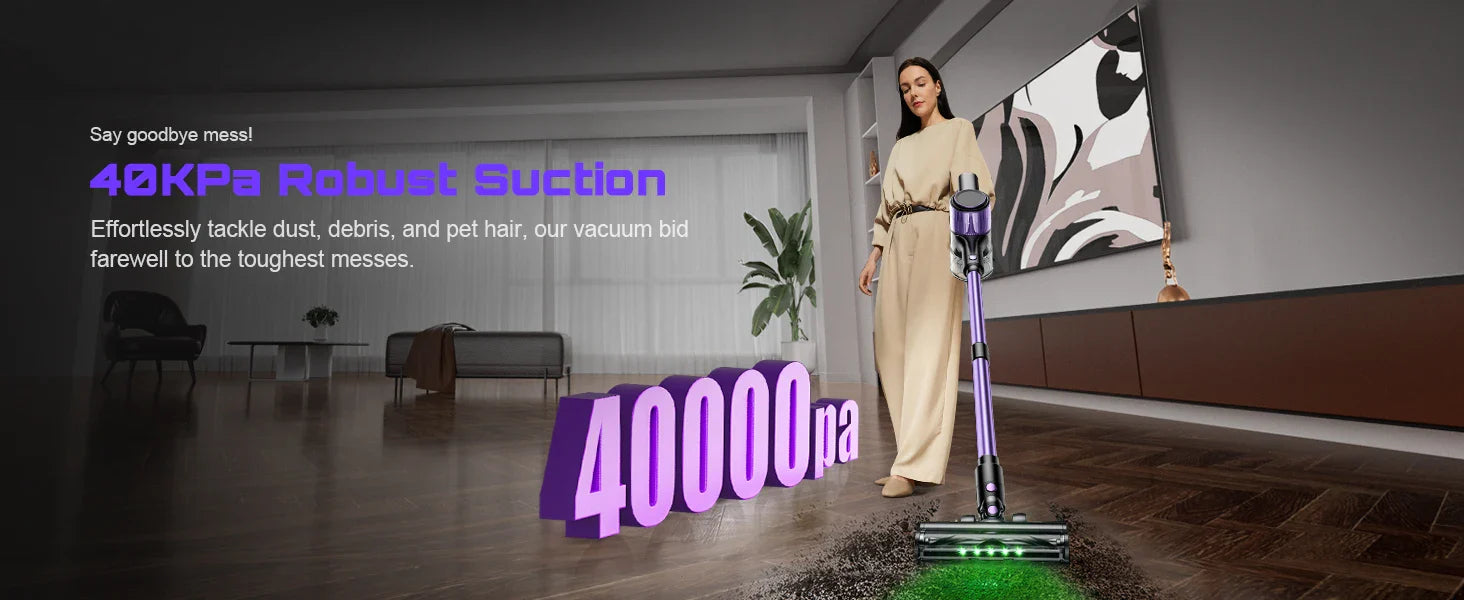 SuXiangVAC 55KPA Cordless Vacuum Cleaner | 10-in-1 | Pet Hair & Hard Floor