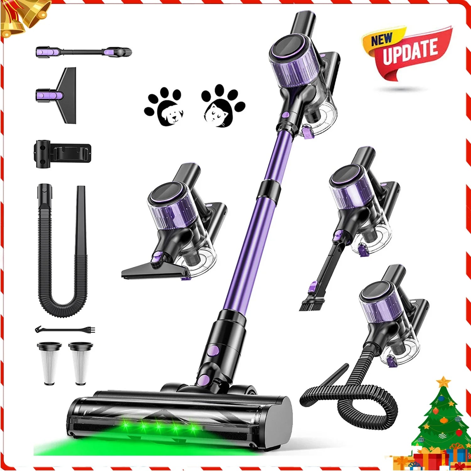 SuXiangVAC 55KPA Cordless Vacuum Cleaner | 10-in-1 | Pet Hair & Hard Floor
