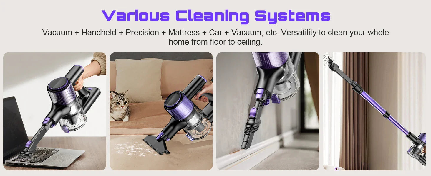 SuXiangVAC 55KPA Cordless Vacuum Cleaner | 10-in-1 | Pet Hair & Hard Floor