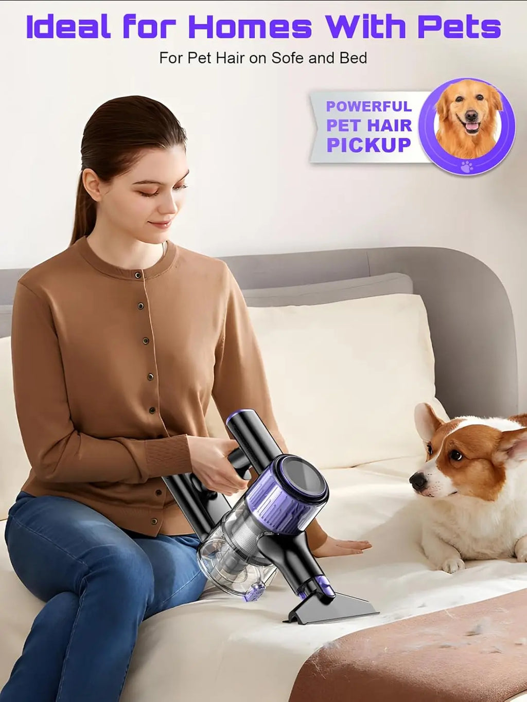 SuXiangVAC 55KPA Cordless Vacuum Cleaner | 10-in-1 | Pet Hair & Hard Floor