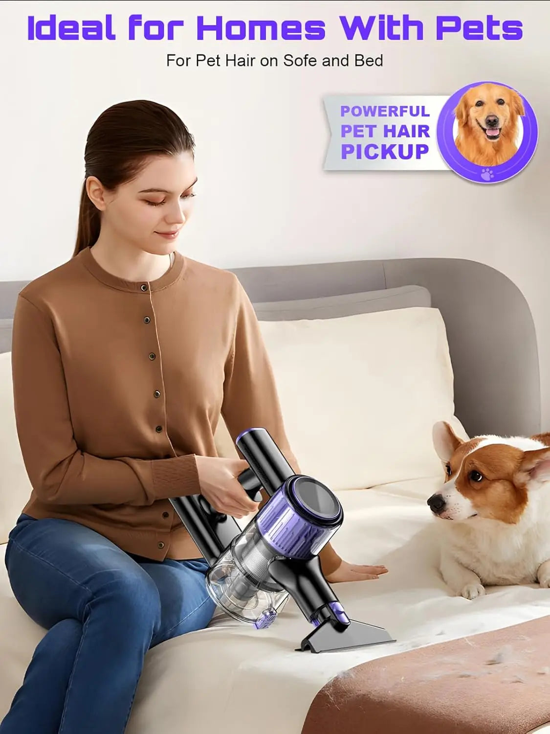 SuXiangVAC 55KPA Cordless Vacuum Cleaner | 10-in-1 | Pet Hair & Hard Floor