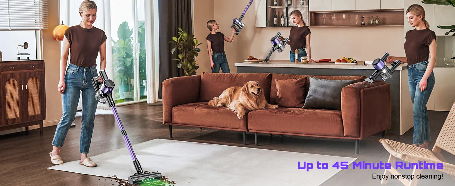 SuXiangVAC 55KPA Cordless Vacuum Cleaner | 10-in-1 | Pet Hair & Hard Floor