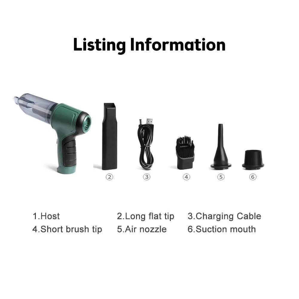 Cordless Car Vacuum Cleaner – 120W Portable & Blowable