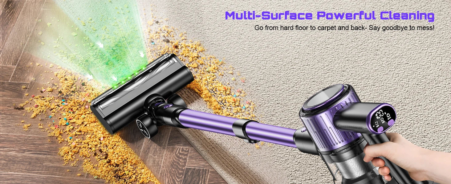 SuXiangVAC 55KPA Cordless Vacuum Cleaner | 10-in-1 | Pet Hair & Hard Floor