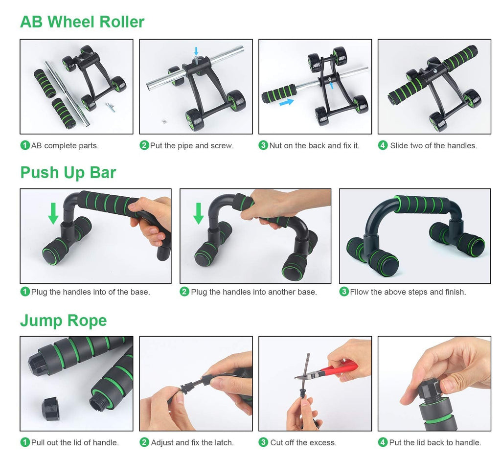 Krave Fitness 10-in-1 Home Workout Kit – Ab Roller, Resistance Bands & More